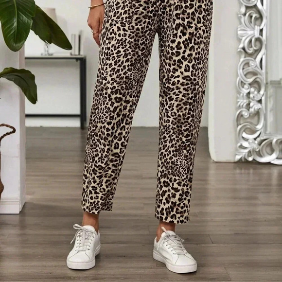 Multicolor Casual Women's Elastic Waist Corduroy Straight Leg Pants - Picture 5 of 7